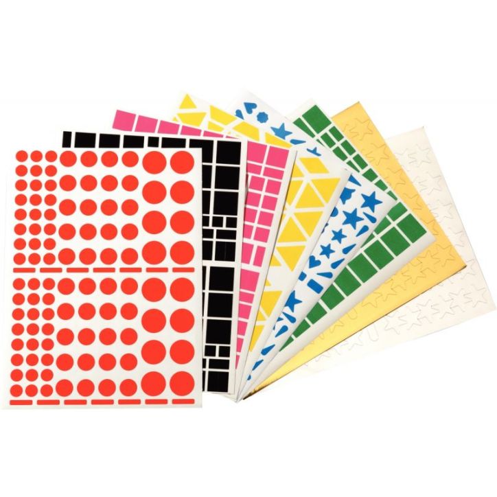 Pochette de 7032 gommettes géométriques assorties 119279 AGIPA