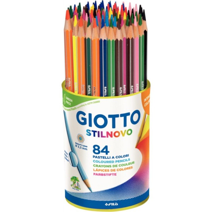 Pot de 84 crayons de couleur Stilnovo assortis F51650000 STILNOVO GIOTTO