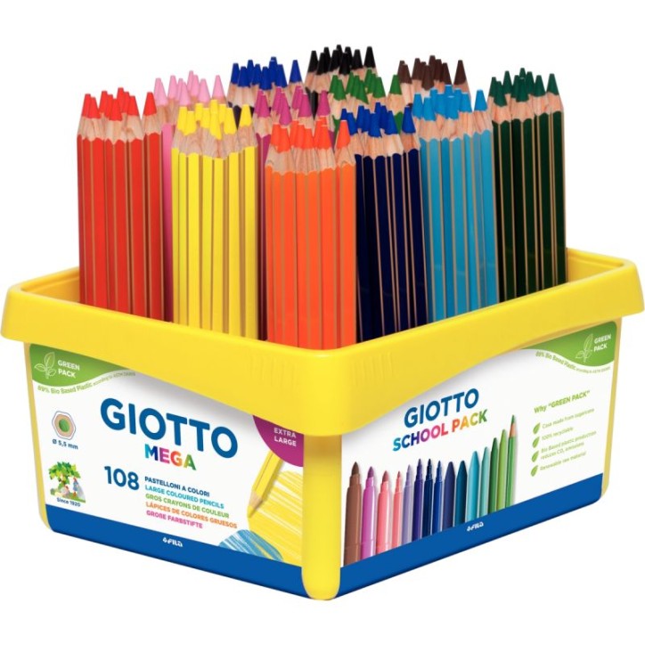 Classpack de 108 crayons de couleur Méga 5,5mm F523500 GIOTTO
