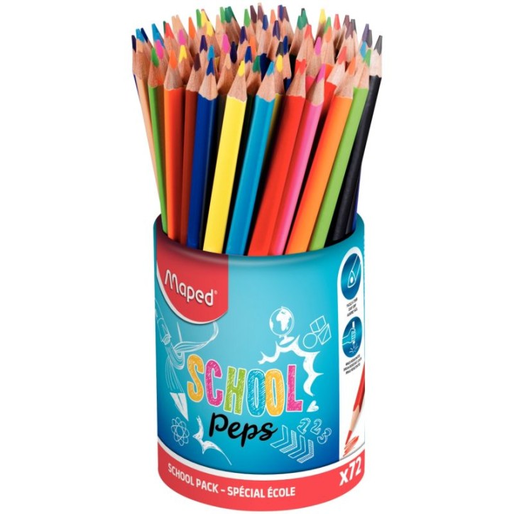 Pot de 72 crayons de couleur School'Peps 832000 MAPED