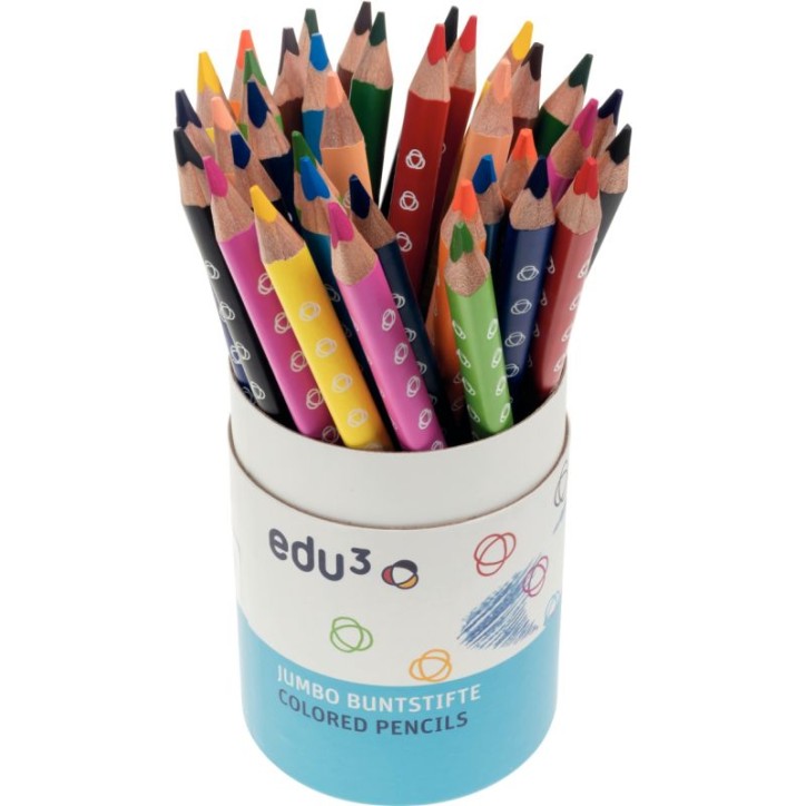 Pot de 36 crayons de couleur jumbo triangulaire assortis 1231036 EAGLE KREA