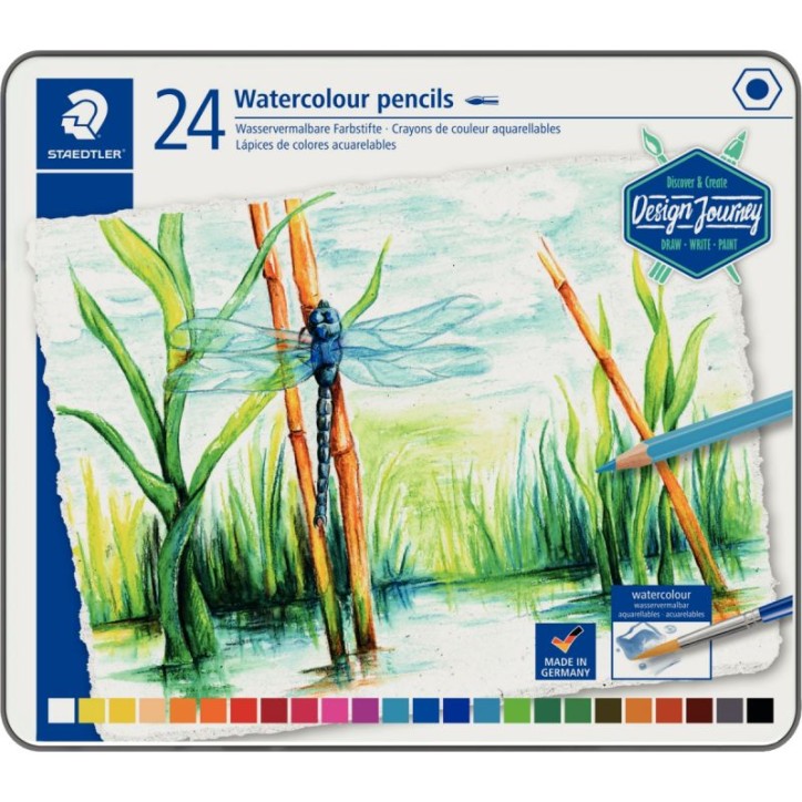 Boîte de 24 crayons de couleur aquarellables Design Journey 14610CM24 STAEDTLER