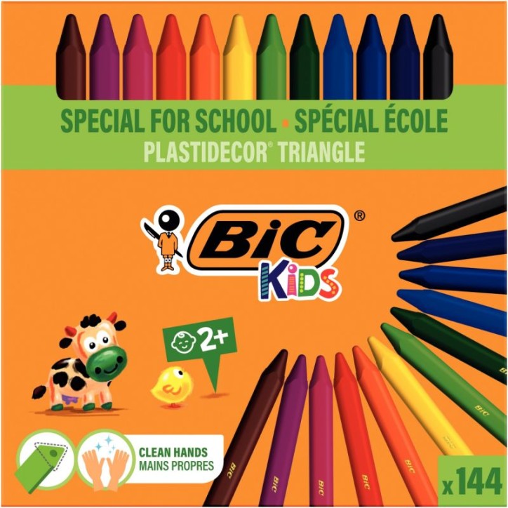 Classpack de 144 craies Plastidécor triangulaires 8878332 BIC KIDS BIC