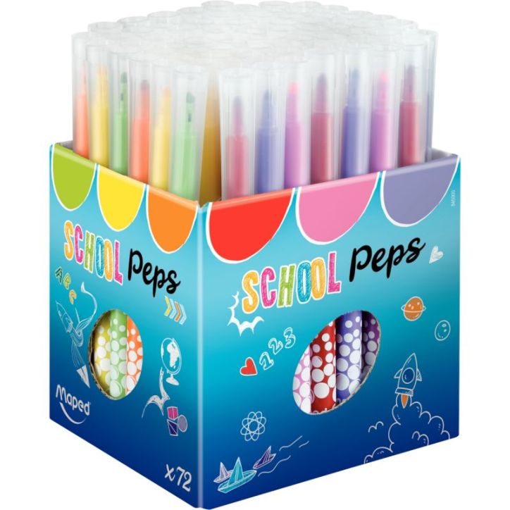 Pot de 72 feutres School Peps 845000 MAPED