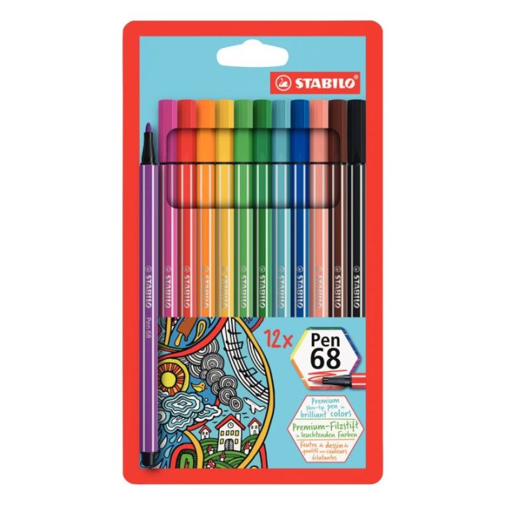 Etui de 12 feutres Pen 68 6812-7 STABILO