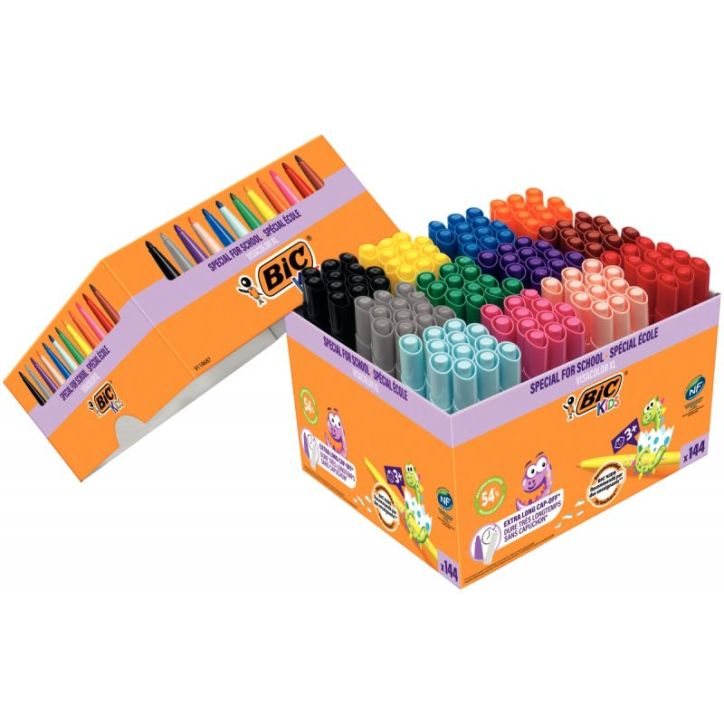 Classpack de 144 Visa Color XL dont 20 gratuits 9079002 VISACOLOR BIC