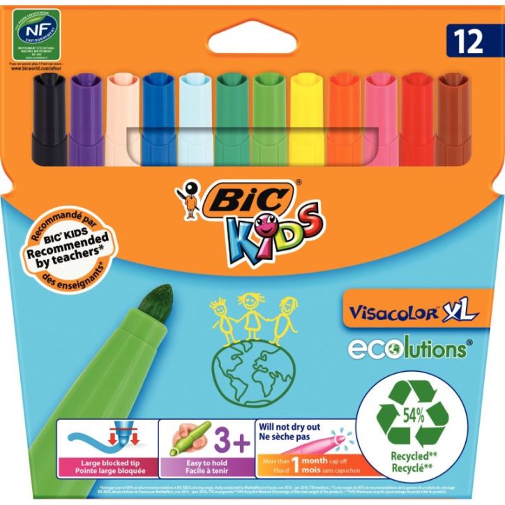 Lot de 12 pochettes de 12 Visacolor XL 893210 VISACOLOR BIC