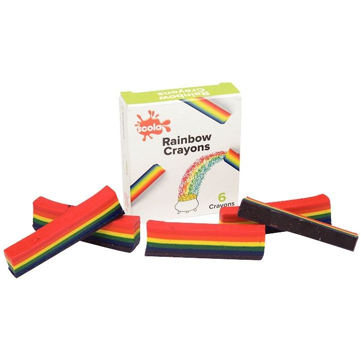 Boîte de 6 crayons cire arc en ciel CCW68