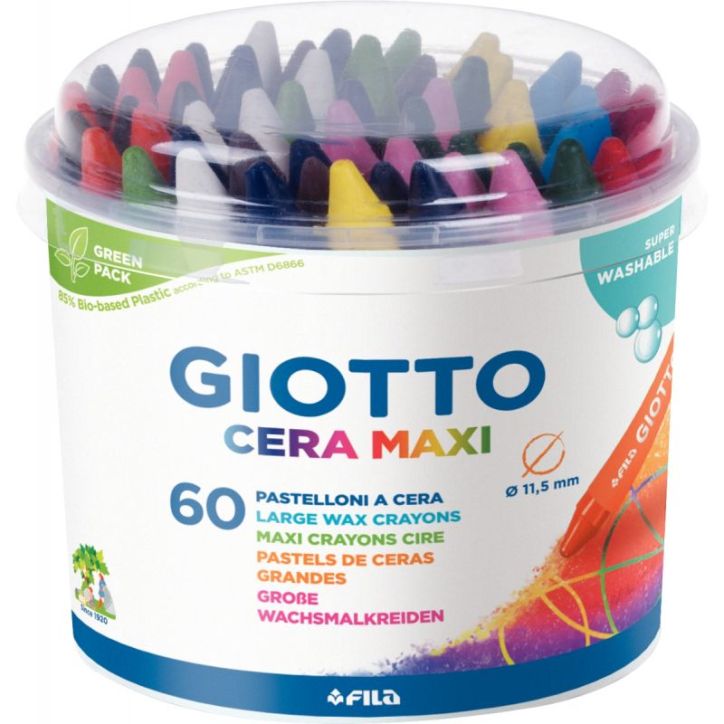 Pot de 60 craies cire cera maxi F519200 GIOTTO