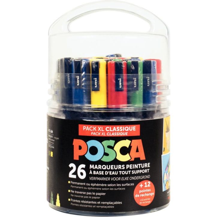 Seau de 26 marqueurs Posca dont 6 offerts PACK EDU POSCA/20+6 001 POSCA UNIBALL