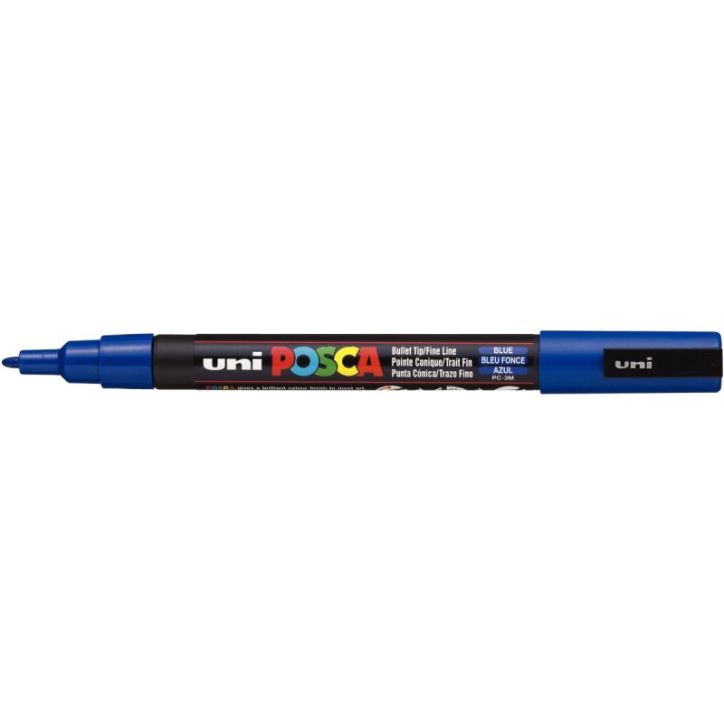 Marqueur pointe fine conique  bleu foncé PC3M BF POSCA UNIBALL