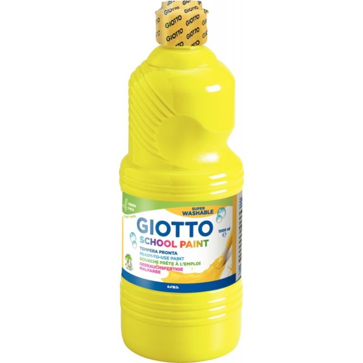 Flacon de 1 Litre de gouache liquide lavable GIOTTO jaune primaire F535502 GIOTTO