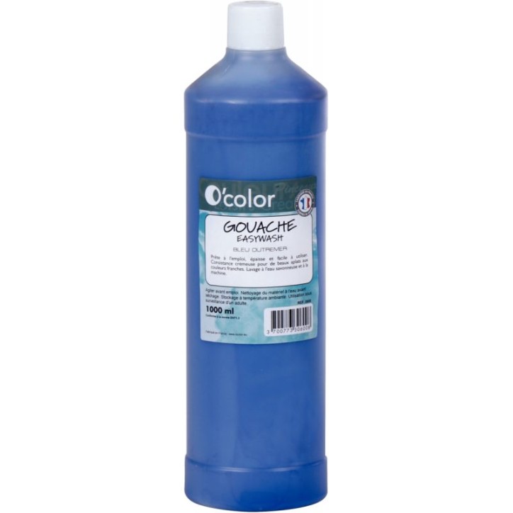 Flacon 1 litre de gouache liquide économique O'COLOR bleu foncé 07884 O'COLOR