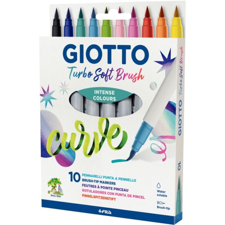 Etui de 10 feutres Soft Brush assortis F426800 GIOTTO