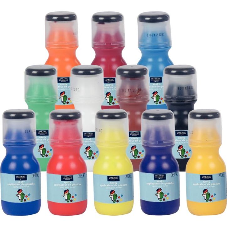 Assortiment de 12 applicateurs de gouache liquide SPOTY 70ml, couleurs assorties 188374 SPOTY LEFRANC & BOURGE(...)