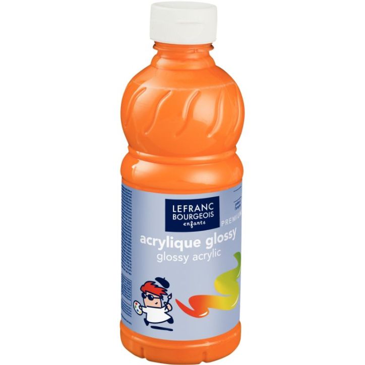 Flacon 500ml d'acrylique Glossy Lefranc Bourgeois, jaune d'or 188301 COLOR AND  LEFRANC & BOURGEOIS