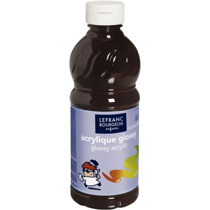 Flacon 500ml d'acrylique Glossy Lefranc Bourgeois, chocolat 188148 COLOR AND  LEFRANC & BOURGEOIS