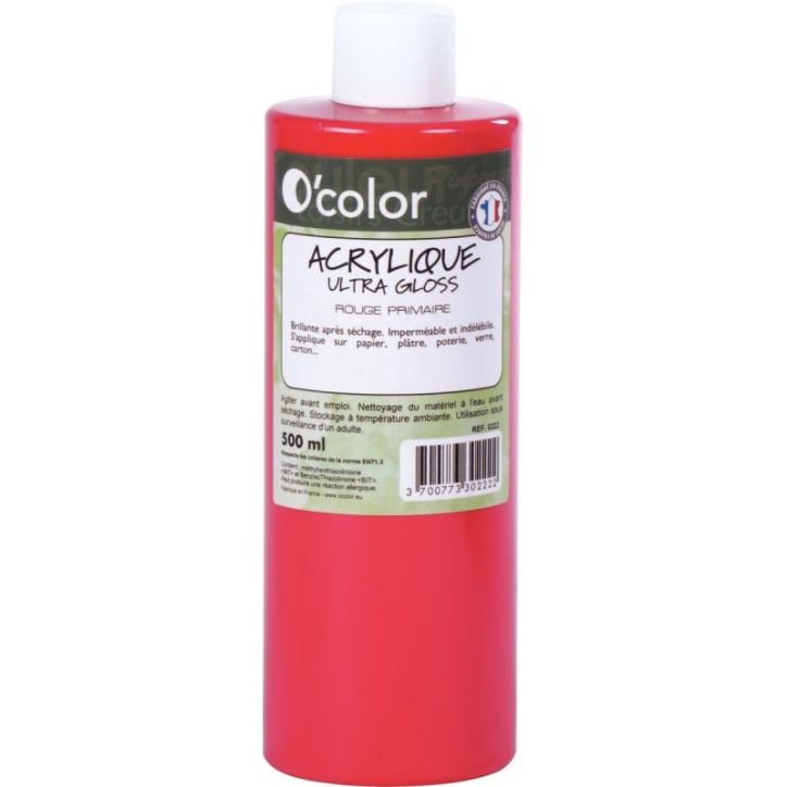 Flacon 500ml de peinture acrylique O'COLOR, magenta ACR500PETRP_00/28526 O'COLOR