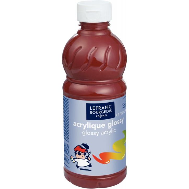 Flacon 500ml d'acrylique Glossy Lefranc Bourgeois, terre de sienne brûlée 188304 COLOR AND  LEFRANC & BOURGE(...)
