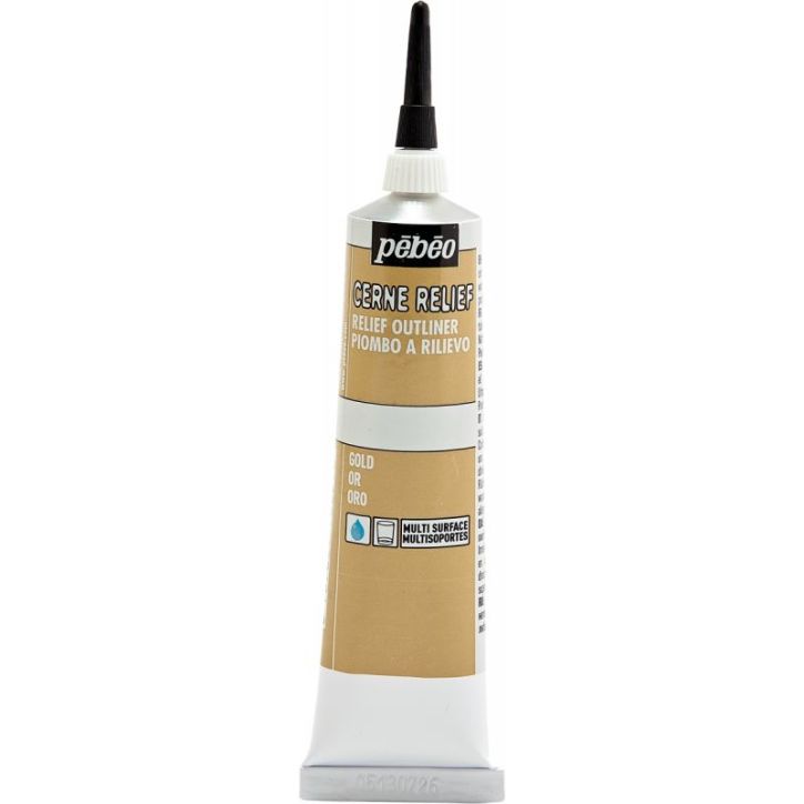 Tube à canule cerne relief 37 ml  Or 773037 PEBEO