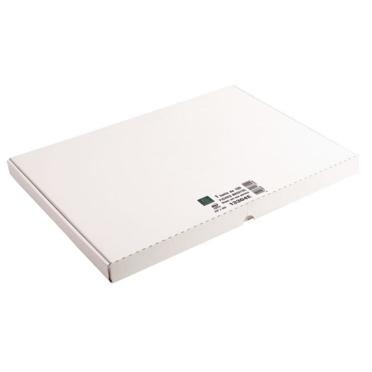 Boîte de 100 fiches bristol non perforées carte forte 205 g uni blanc 29,7 x 42 cm 13304E EXACOMPTA