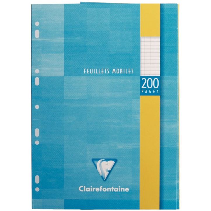 Etui 100 feuillets mobiles, 200 pages, 21x29,7 cm, seyes, blanc 1751C CLAIREFONTAINE