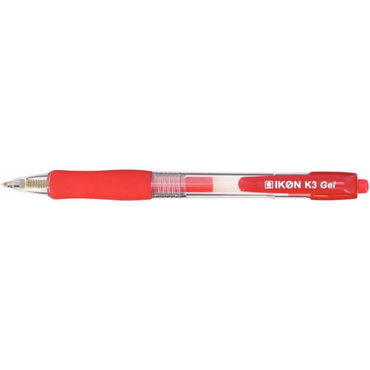 Stylo gel rétractable K3 rouge K3-02