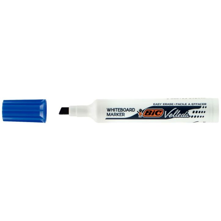 BIC Velleda 1791 Feutres pour Tableau Blanc Effaçables à  Sec Pointe Large Biseautée - Bleu