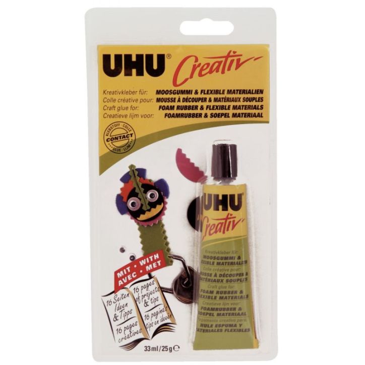 Tube de 33 ml de colle CREATIV pour mousse à découper et matériaux souples 047195 UHU