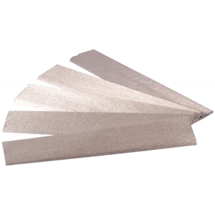 Paquet de 5 feuilles de crépon métallisé 250x50 cm argent 111176MAJUSC