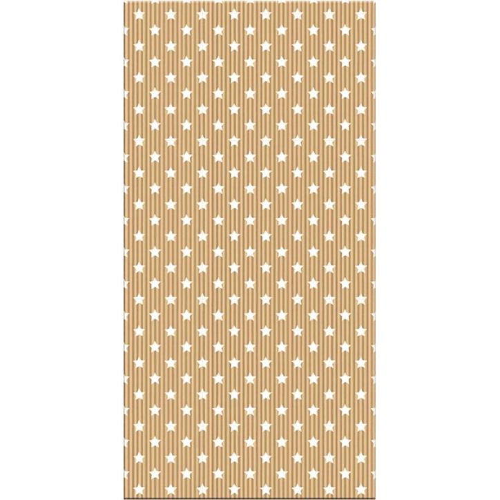 Sachet de 50 pochettes en papier kraft format 15 x 31 cm motif étoile blanche 394107C