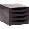 Module 4 tiroirs Ecobox de couleur noir opaque 228014D EXACOMPTA